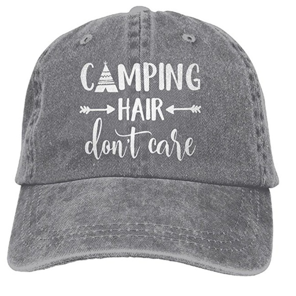 Accessories - Camping Hair Don't Care Printed Baseball Cap